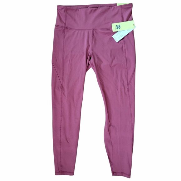 XS Women's Contour Power Waist High-Rise Leggings All in Motion Cranberry New - Picture 1 of 5